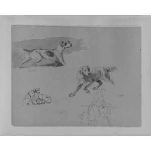   Reproduction   Thomas Sully   32 x 26 inches   Five Dogs; Two Figures