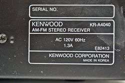 Kenwood AM FM Stereo Receiver KR A4040  