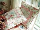 Country Rose Patch Frill Quilted Cotton Cushion Cover Chair Pad