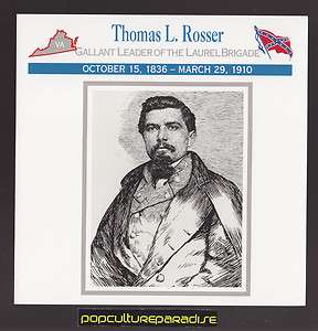   ROSSER Confederate Leader Laurel Brigade U.S. CIVIL WAR CARD  