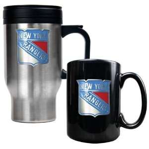  New York Rangers Travel Mug & Ceramic Mug Set   Primary 