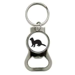  Ferret   Weasel   Bottle Cap Opener Keychain Ring 