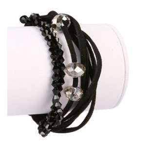  Black Elastic Wrap around Bracelet 
