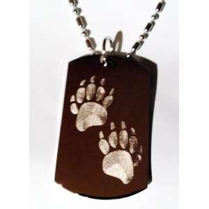  Bear Paws Walking Logo Symbols   Military Dog Tag Luggage 