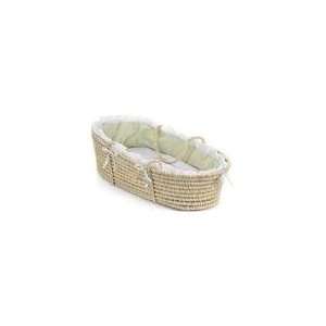  Badger Basket Natural Moses Basket w/ Sage Gingham Bedding Baby