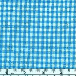  1/8 Gingham Shirting Turquoise/White Fabric By The Yard 