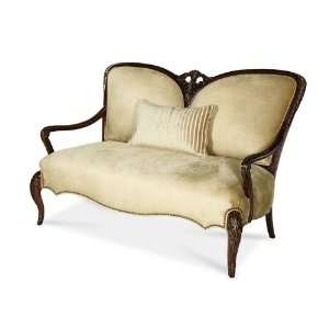 Aico Furniture Imperial Court Wood Trim Settee (Champagne) 79864 CHPGN 