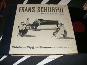 78 rpm 12 inch Set SCHUBERT TRIO No1 Rubinstein HEIFETZ  