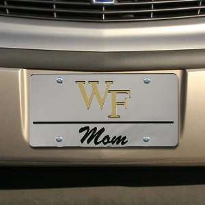   Forest Demon Deacons Silver Mirrored Mom Car License Plate Automotive