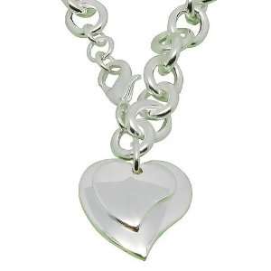 Fashion Double Heart Silver Plated Pendant Necklace (Easters Gift)