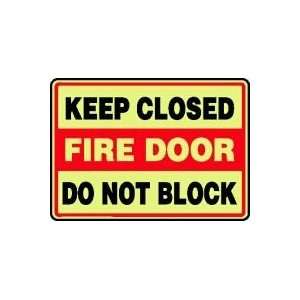   FIRE DOOR DO NOT BLOCK 10 x 14 Lumi Glow Flex Sign