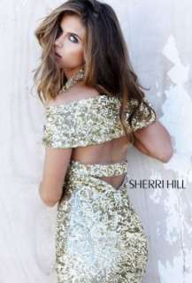 Sherri Hill 1820 Silver/Gunmetal Glittering Gown Dress Sz 6 New Prom 