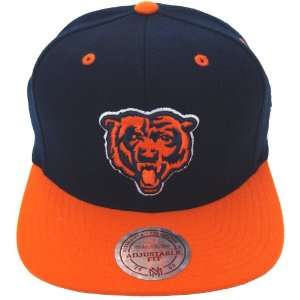 Chicago Bears Mitchell & Ness Logo Snapback Cap Hat Navy Orange