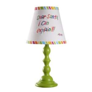  Lime Metal Accent Lamp with Dear Santa Shade
