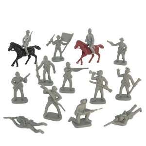 Civil War Confederate Soldiers Playset (25 Figures, 4 Horses & Flag 