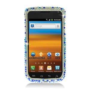 WATERFALL BLUE BLING HARD CASE FOR SAMSUNG EXHIBIT 2 4G T679 SNAP ON 