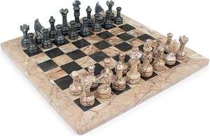 Classic Marina & Black Marble Chess Set   16  