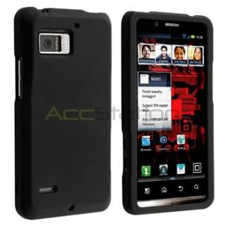    on Rubber Hard Case+3x Privacy Film For Motorola Droid Bionic XT875