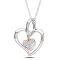 10k Two tone Gold Diamond Accent Heart Necklace MSRP $ 