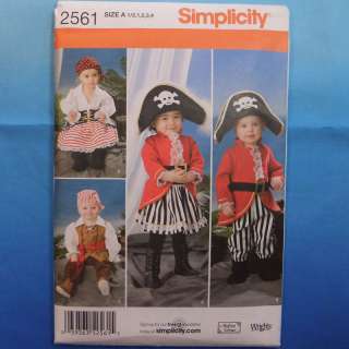   2561 Toddler Pirate Costume Pattern 4 looks 039363525615  