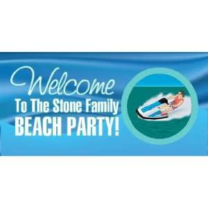  3x6 Vinyl Banner   Family Beach Party Jet Ski Everything 
