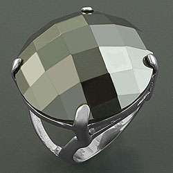   Stainless Steel Bold faceted Hematite Ring (China)  