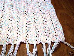 Hand Crochet Pastel Floral Baby Reborn Blanket New  