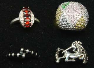 36 Sterling Silver Gemstone Rings Lot Not Scap Jewelry Vintage Modern 