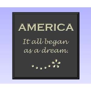 Decorative Wood Sign Plaque Wall Decor with Quote AMERICA It all 