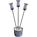 Pewter 62 inch Garden Stakes/ Champagne Torches (Set of 3)