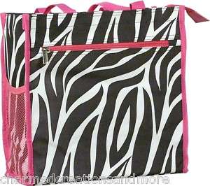 Hot Pink Zebra Shopper Tote Handbag Purse Diaper Bag  