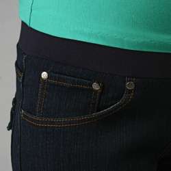 Kika Womens Maternity 5 pocket Elastic Waist Jeans  