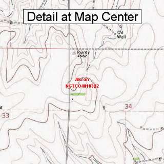 USGS Topographic Quadrangle Map   Akron, Colorado (Folded 