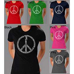 Los Angeles Pop Art Peace Symbol Womens T shirt  