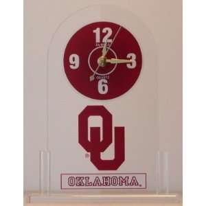ZaMeks Oklahoma Sooners NCAA Licensed Desk Clock  Sports 
