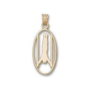  Gymnast on Gymnastics Rings Silhouette Pendant   10KT Gold 