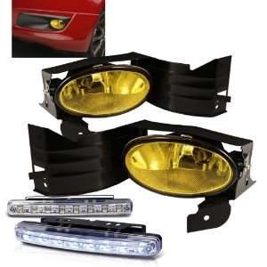 08 09 Honda Accord 2Dr OEM Style Yellow Fog Lights Kit + LED Bumper 