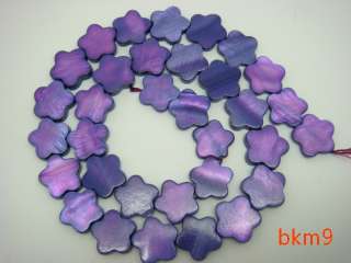 Mother of pearl MOP Shell Beads Flower 18 Colors BKM  