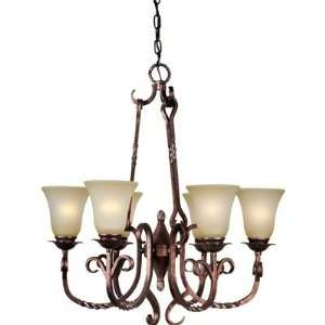  Forte 2212 06 27 Chandelier, Black Cherry Finish with 