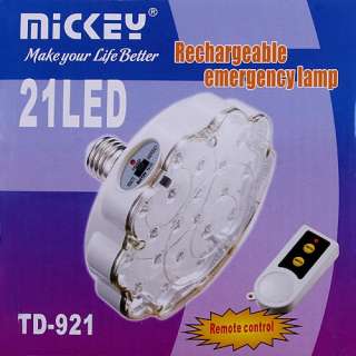 Rechargeable Emergency 21 LED Light Lamp Remote Control  