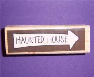 HAUNTED HOUSE Halloween saying HAMPTON ART Rubber Stamp  