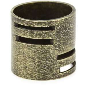  LUV AJ Brass Tall Cut Out Ring, Size 8 Jewelry