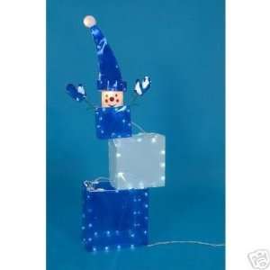   Cube Snowman with Lights   Christmas Yard Decoration