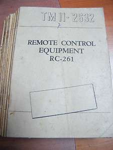 US TM 11 2632 Remote control equipment RC 261 Okt 1944 BC WW2  