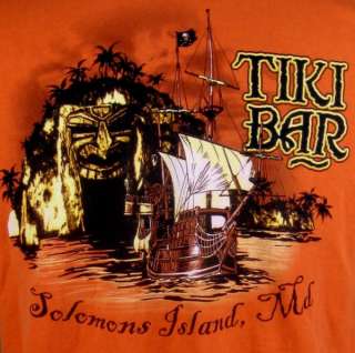 Solomons Island Tiki Bar Maryland Pirate Ship Jolly Roger T shirt 