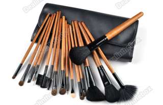   Make Up Salon Cosmetic Brush Set Kit Brown+ Rollup Black P ouch Bag