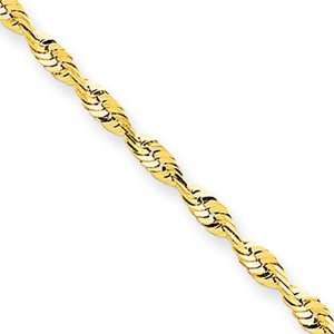   , 10 Karat Gold, Lightweight Diamond Cut Rope Chain  30 inch Jewelry