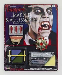Vampire Makeup Kit Fake Blood Fangs Teeth Costume Halloween  
