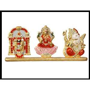  Balaji Lakshmi & Ganesha Crystal Statues 