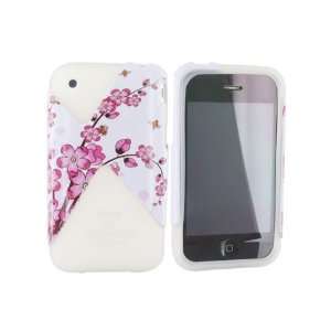  For iPhone 3Gs Plastic Case on Silicone Case Flowers 